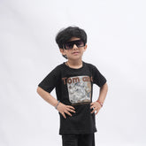 Tom & Jerry Boys’ Coord Set – Cartoon Print T-Shirt & Shorts (Black, Off White, Brown, Pink)